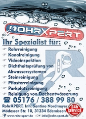 RohrXPERT Rohrreinigung, Kanalreinigung, Abflussreinigung, Dachrinnenreinigng 1 rohrxpert rohrreinigung kanalreinigung abflussreinigung dachrinnenreinigng abwasserentsorgungsdienst edemissen